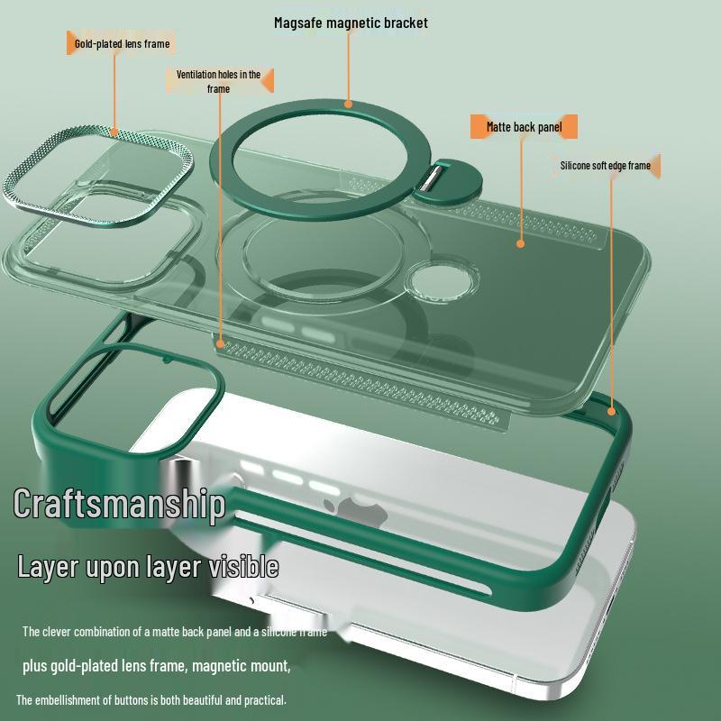 Чехол-подставка с магнитным креплением 360° для iPhone 17 Pro Max с системой охлаждения и защитой от падений по всей поверхности