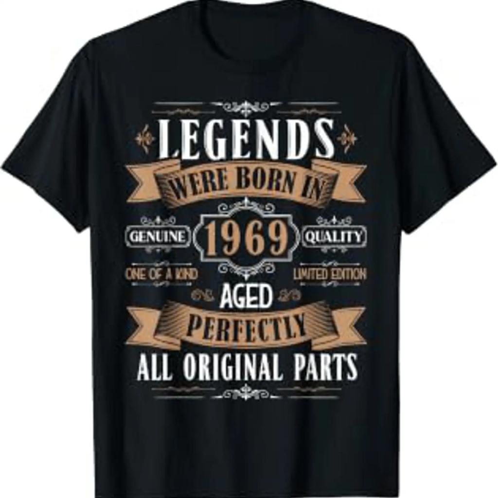 Legends Born In 1969 56th Birthday 56 Years Old Bday Unisex T Shirt Vintage Graphic Slightly Homme Unisex