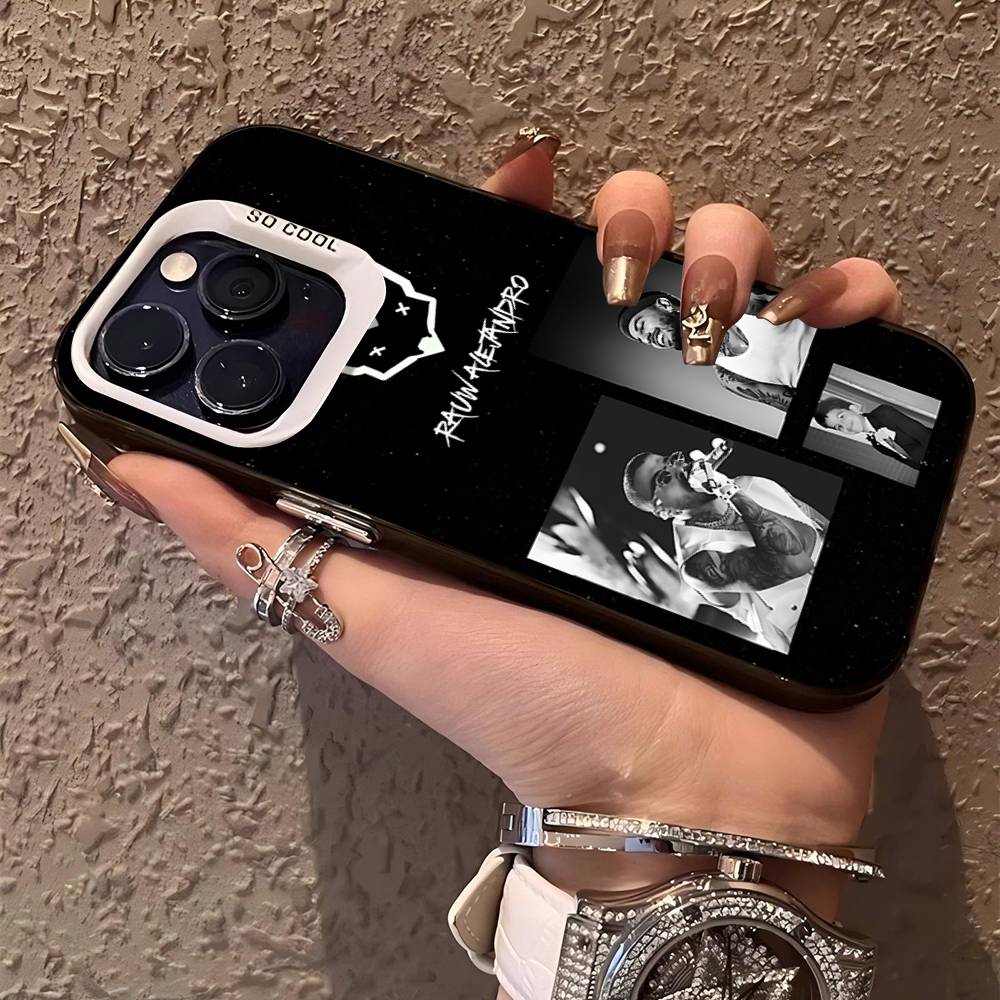 Epc Music R-Rauw Alejandro Rap Phone Case For IPhone 17 16 15 14 11 12 13 Pro Max Plus Pro Colored Silver Cover