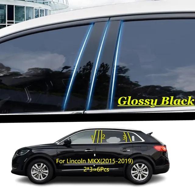 Автомобильная накладка на стойку кузова TPU/Зеркальная для Lincoln MKX 2015 2016- Накладка на дверь, Молдинг оконного проема, Пиано Блэк, Наклейка, Пластина 8 шт.