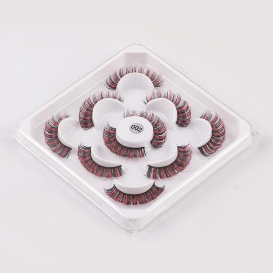 Yousheng 1 коробка накладных ресниц драматический 3D эффект красочные цветные русские полоски ресницы наращивание ресниц макияж для женщин