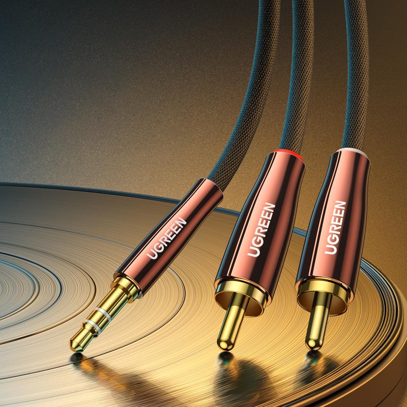 Ugreen Premium Copper 3.5mm to 2RCA Male Audio Cable 2m - Model AV170