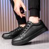 Мужские туфли из ПУ кожи, кроссовки, трендовая повседневная обувь, итальянские дышащие кроссовки для отдыха, нескользящая обувь, мужские вулканизированные туфли
