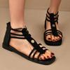 Модные женские римские сандалии из мягкой кожи 2025 лето новая мягкая подошва верхняя одежда женские туфли на танкетке модная повседневная дизайнерская обувь для женщин