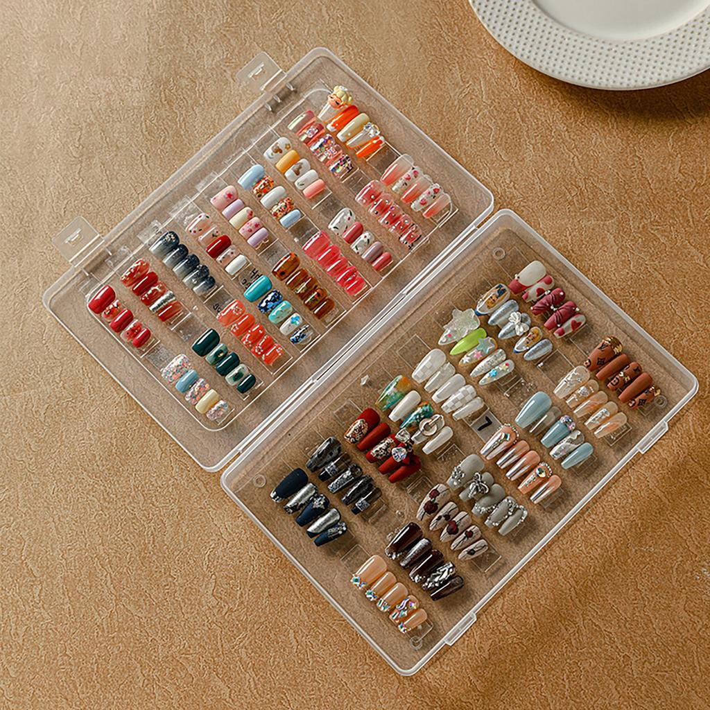 Ящик для демонстрации ногтей пылезащитный большой емкости портативный пустой ящик для упаковки ногтей прозрачный S