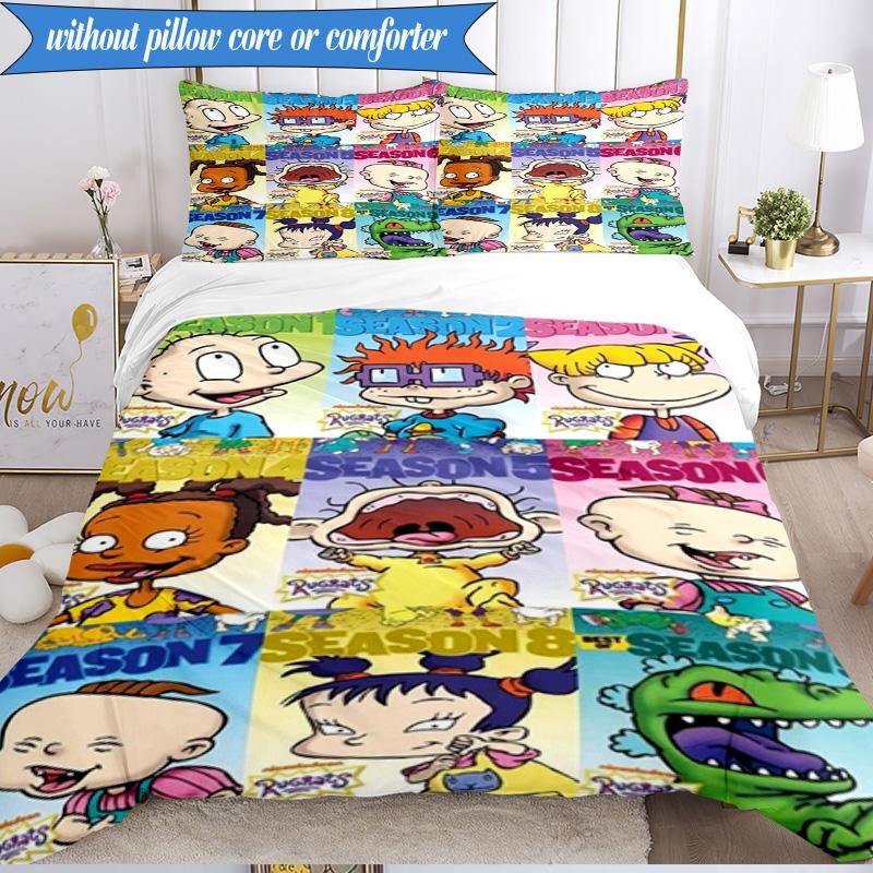 Rugr-ats: Urban Adventure 3pcs K-pop music group Bedding set,Ideal for Bedroom, Dormitory,Including Duvet Cover And 2pcs Pillowcases,Fan gifts