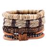 Minimalist Retro Set Bracelet DIY Woven Cowhide Bracelet Coconut Shell Bracelet Men's Hemp Rope Genuine Leather Bracelet