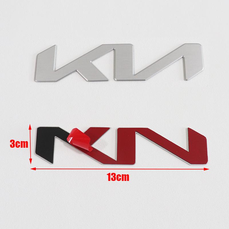 AAND1 1pcs 3D newest aluminum Car Front logo Front hood Rear Bumper tail door trunk sticker car Emblem styling Accessories For kia