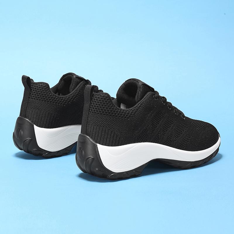 Модная женская повседневная обувь из дышащей сетчатой ткани для ходьбы, спортивная обувь на плоской подошве со шнуровкой, женская обувь Tenis Feminino черного цвета для пешего туризма и бега