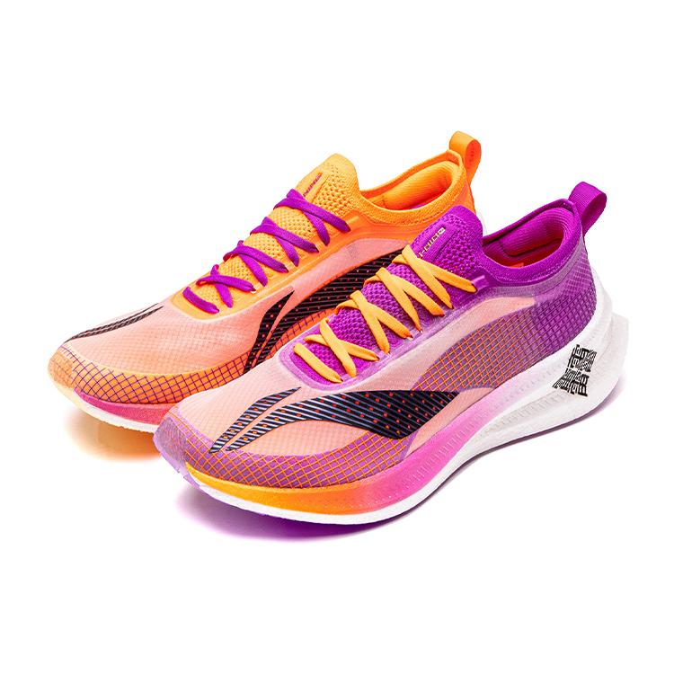 Li Ning Feidian 2 Elite Низкие Беговые Кроссовки Женские Фиолетово-Оранжевые ARMQ014-1