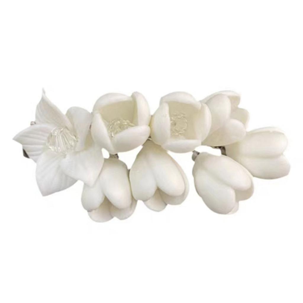 Vintage Jasmine Hair Clip Handmade Simulated Flower Hairpin For Women Girls Trendy Headwear Exquisite Jewelry Hair Accessories