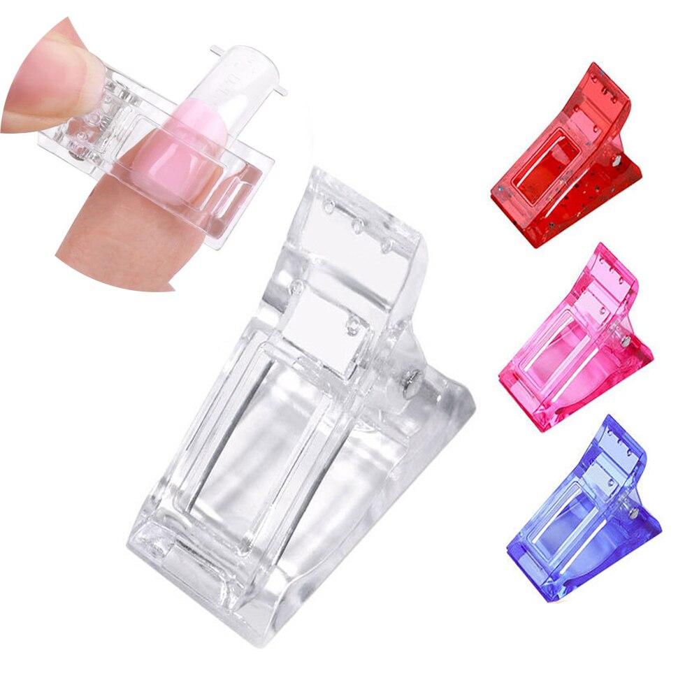 Зажим для кончиков ногтей, форма для ногтей, фиксирующий зажим, акриловая пудра, полигель для ногтей, украшения для дизайна ногтей, набор для маникюра с кристаллами