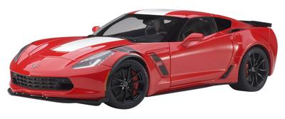AUTOart Масштаб Chevrolet Corvette C7 Grand Sport Красный с белыми полосами и черными хэш-марками 1/18