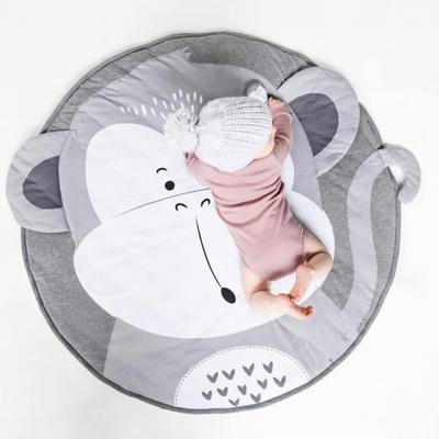 Детский игровой коврик из мягкого материала, коврик для ползания для малышей, круглый дизайн, коврик для занятий для младенцев с рисунком животных, коврик для ползания для младенцев