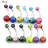 Alisouy 1PC цветной акриловый шарик 14G нержавеющая сталь стержень пупок кольца пирсинг Nombril Ombligo женские украшения для тела