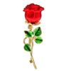 New Enamel Rose Flower Brooches For Women Lady Fashion Luxury Pin Spring Summer Design 2 Colors Jewelry Gift