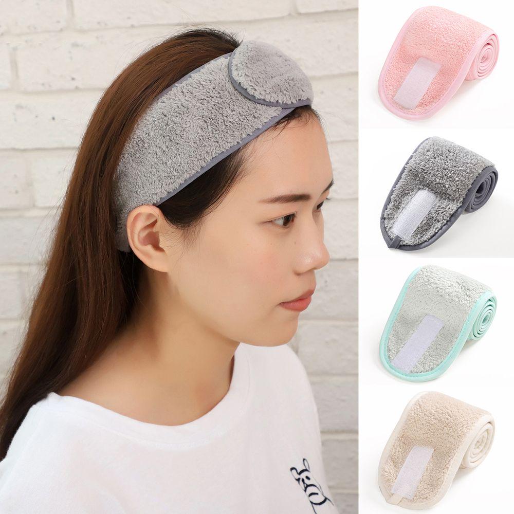 Women Bath Shower Cosmetic Hair Bands Wrap Adjustable Face Washing Makeup Headband Turban Soft Towel
