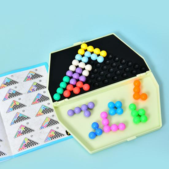 1 Set Kids' Educational Smart Bead Pyramid Game Toy Brain Teaser Balls with Colorful Engaging Puzzle