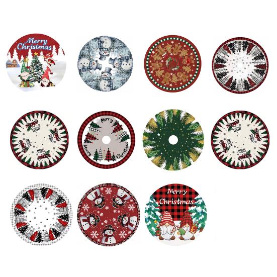 36-дюймовая юбка для рождественской елки, милый снеговик/гном, деревенская юбка для рождественской елки, зимний праздничный коврик для елки для украшения дома в помещении и на улице