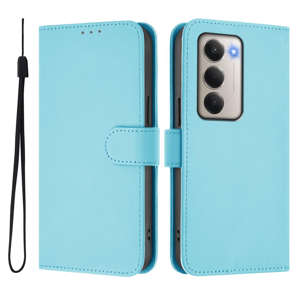 Для Xiaomi Redmi 15 5G Чехол Однотонный Кошелек Кожаный Чехол для Телефона с Ремешком