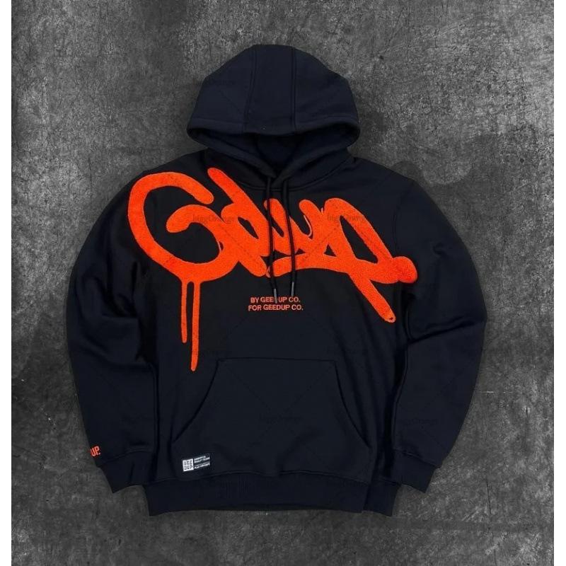 European and American trendy brand letter 3D printing street hoodie men's and women's high street hip hop casual loose pullover sweater