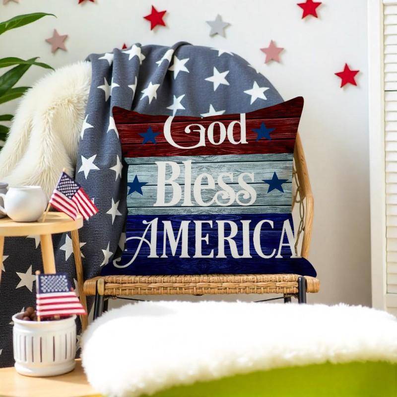 Summer Independence Day Series Throw Pillow Cases Linen Print Living Room Sofa Decorative Cushions