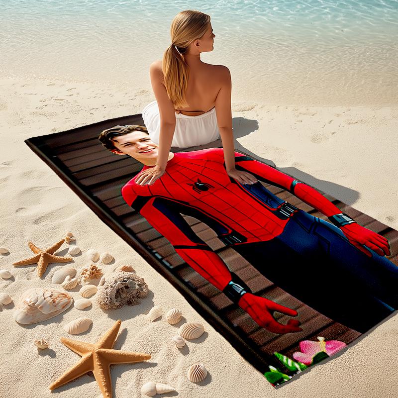 Spider-Man beach towel Outdoor camping Beach towel for vacation swim Outdoor pool Absorbent bath towel