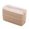 1000ML Lunch Box 3 Layer Bento Box Large Capacity Durable Food Storage Box with Fork Spoon for School Office