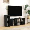 Three-Block Modular TV Stand - Black Wood-Effect