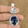 Натуральный содалит драгоценный камень индийские украшения кулон из стерлингового серебра 925 пробы для девочек
