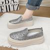 Sequin Fisherman Platform Loafers Women's 2025 Spring New Lazy One-pedal Breathable Fashion Casual Single Shoes Women