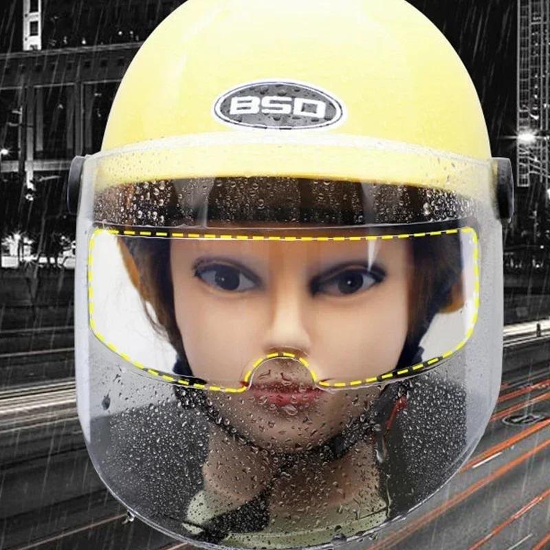 New 1/4pcs Motorcycle Helmet Transparent Anti-fog Rain Film High-definition Helmet Lens Durable Nano-coating Stickers Parts
