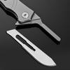 Small Folding Exacto Knife With 10pcs Extra Blades Keychain EDC Pocket Box Cutter Mini Replaceable Razor Blades Utility Knives