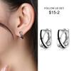 New 925 Sterling Silver Hoop Earrings Black Pattern Earrings Women Fashion Korean Silver Jewelry Hot Sale Jewelry
