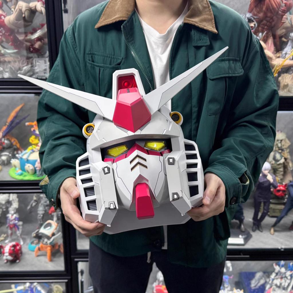 Том 1 Шлем Rx-78-02 Киберпанк 1:1 Шлем-робот Мех с подсветкой и сенсорным управлением Модный Косплей Костюм Детская Игрушка на Хэллоуин Подарок