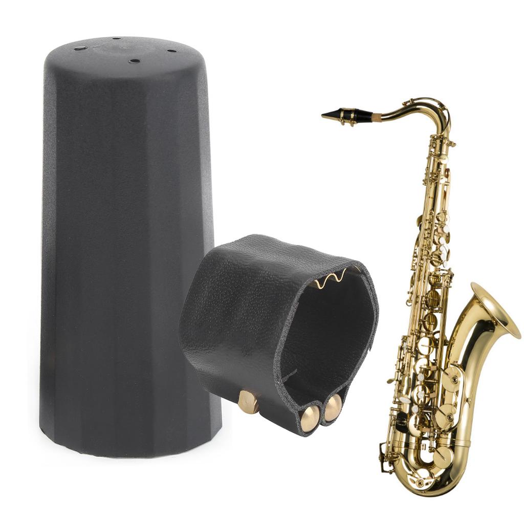 Комплект мундштуков для альт-саксофона из искусственной кожи, лигатура, пластиковый колпачок, белый, в коробке JS01