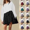 Women Oversized Sweatshirt Dress Neck Long Sleeve Patchwork Pullover Tops Sweatshirt  Dress