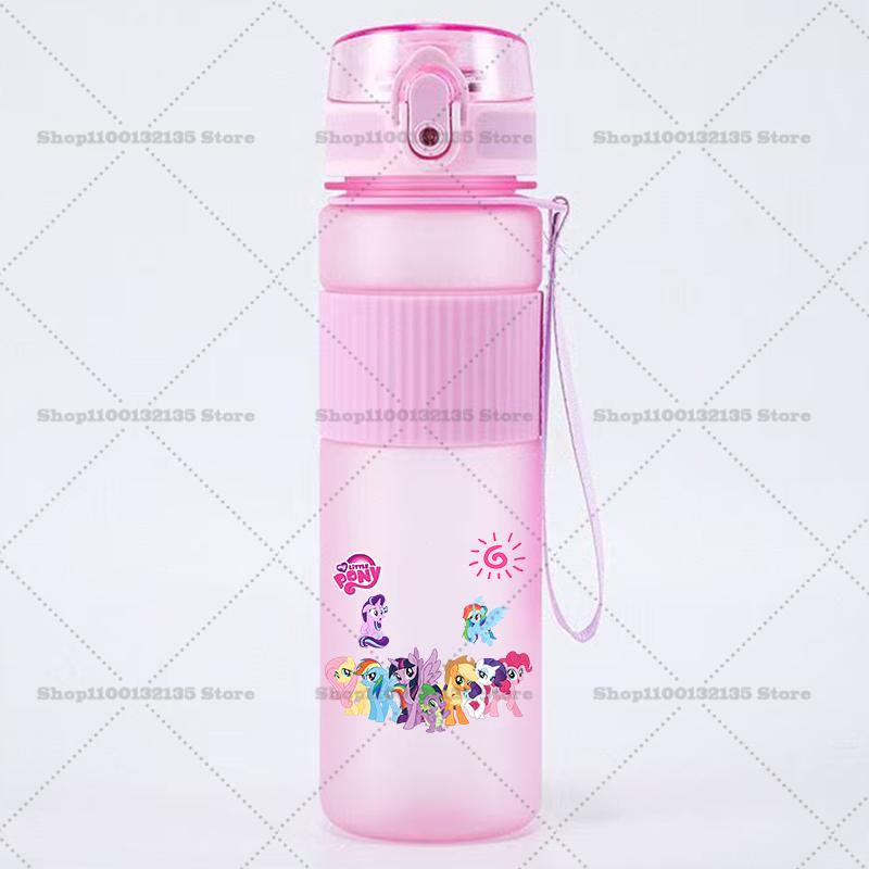 My Little Pony Девочки Спортивная Бутылка для Воды Аниме Мотивационная Герметичная Портативная Многоразовые Стаканы Для Путешествий на Открытом Воздухе Тренажерного Зала Кувшины Подарок 550 мл Безопасно для Детей
