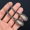 Laguna Lace Agate Handmade Copper Wire Wrap Jewelry Earring 3.86 P0s08