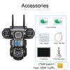 LS VISION Solar 4G Camera With Sim Card 12MP 6K Three Lens Three Screen Monitor Night Vision Security Protection PTZ Video Surveillance