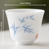 2-1pcs Underglaze Hand-painted Ceramics Teacup White Porcelain Master Cup Small Tasting Personal Tea Mug Zen Kung Fu Teaware