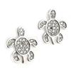 [L1829] - White 'Turtles' Silver Earrings