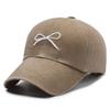 Bow cap women's new spring and summer European and American fashion ins washed and made old cowboy hat sunscreen baseball cap
