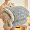 Furry Plush Warm Winter Blanket A Grade Carved Velvet Coral Fleece Flannel Soft Thick Bedspread For Bed Sofa Single Double Size