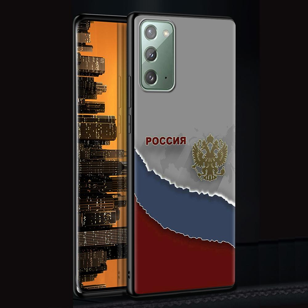 Чехол с российским флагом для Samsung Galaxy Note 20 Ultra 10 9 8, силиконовый чехол M31 M30s M51 M31s M52 5G, мягкий черный чехол для телефона