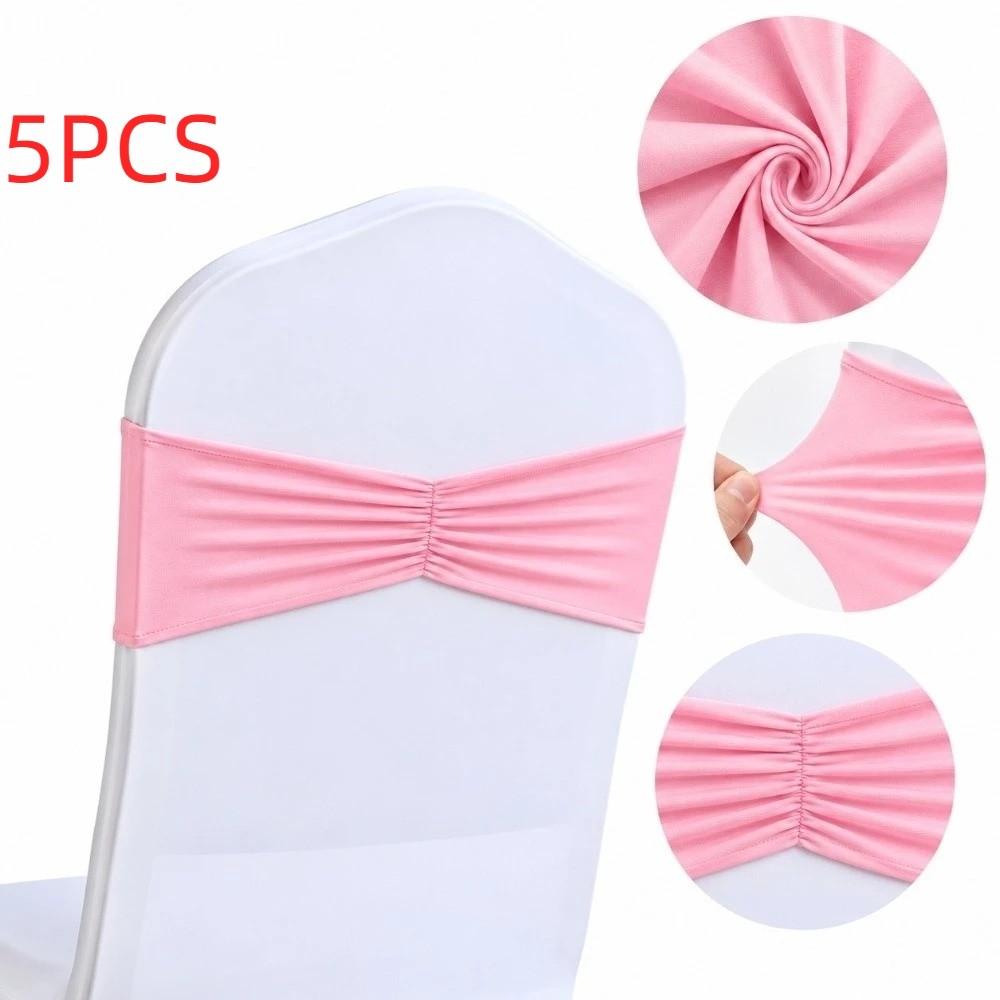 5pcs No Tie Chair Sashes Spandex Material Spandex Chair Sashes Chair Cover Decor Bands For Wedding