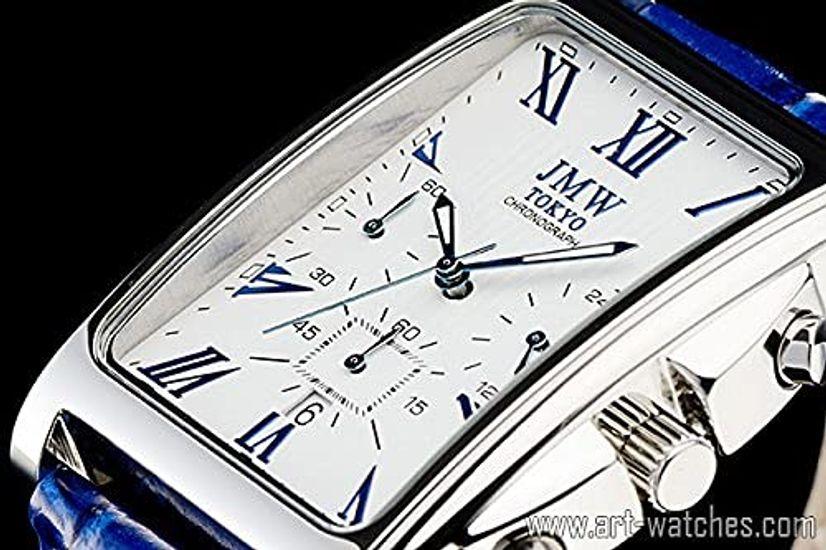 Square Watch White Blue Watch Square Rectangular Chronograph Limited Model Seiko Quartz Leather Band Genuine Leather Business Simple Popular Day Gift