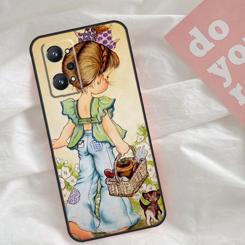 Чехол с рисунком Sarah Kay для Realme C53 C55 C33 C63 C61 C51 C65 C67 C71 C75 11 12 13 14 Pro Plus GT6 GT7 15 Pro