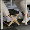 Desk Foot Stool Wooden Double-Layer Non-Slip Ergonomic Leg Rest Office Desk Footrest for Home Dorm Office Apartment Study
