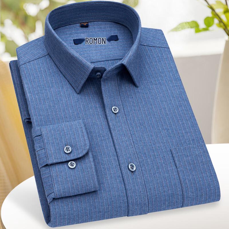 Romon Men's 100% Cotton Casual Long Sleeve Shirt